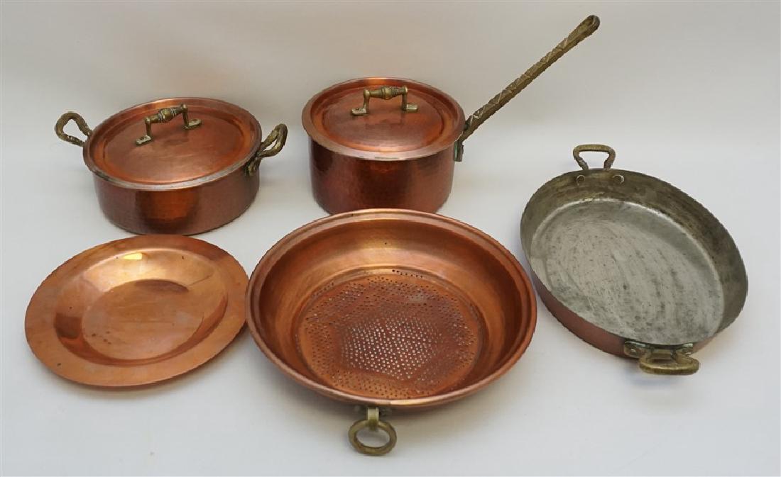 6 PC HAND HAMMERED COPPER COOKWARE (1 of 10)