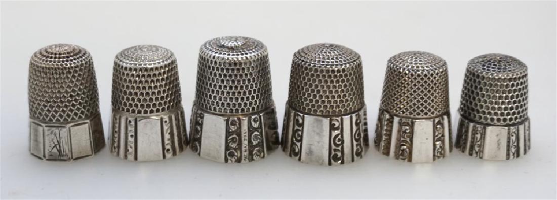 6 STERLING SILVER VICTORIAN THIMBLES (1 of 4)