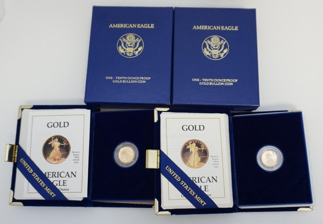 2 AMERICAN EAGLE GOLD 1/10 OZ COINS (1 of 3)