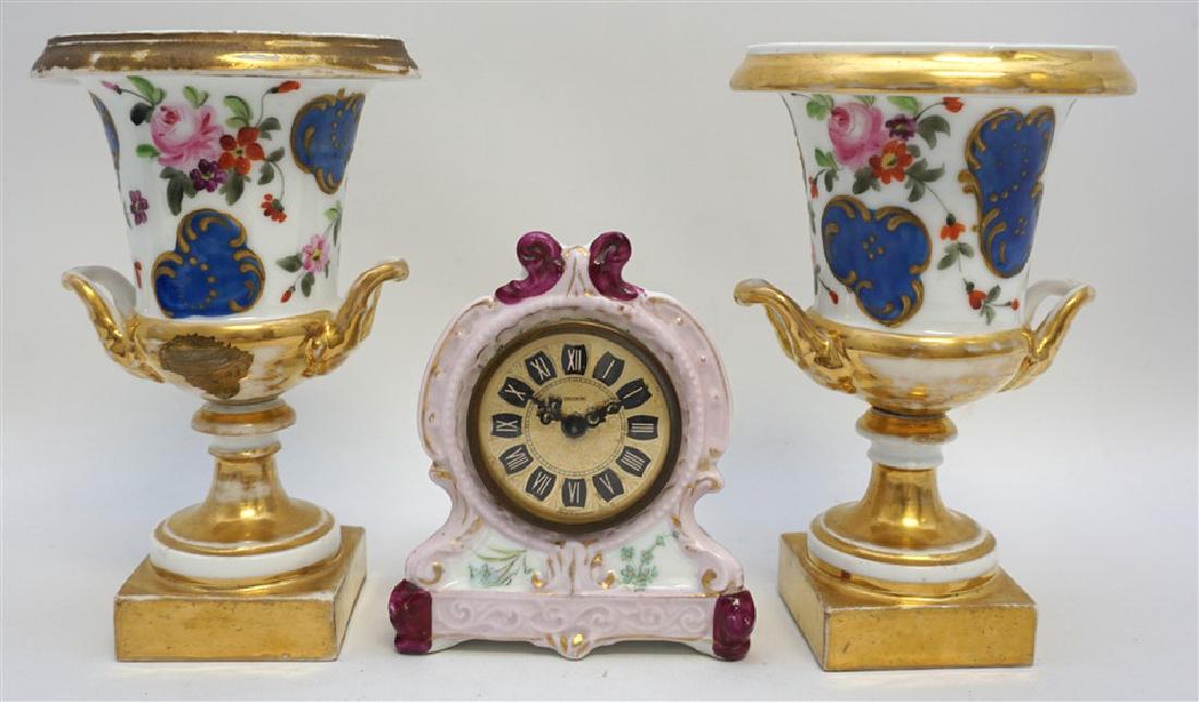 3 PC OLD PARIS URNS + GERMAN CLOCK (1 of 10)