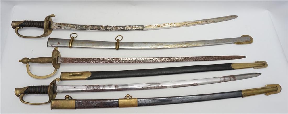 3PC REPRODUCTION CAVALRY SWORDS (1 of 7)
