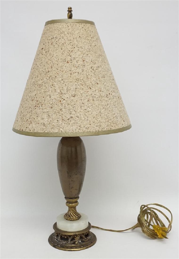 VINTAGE MID CENTURY ONYX & BRASS LAMP (1 of 6)