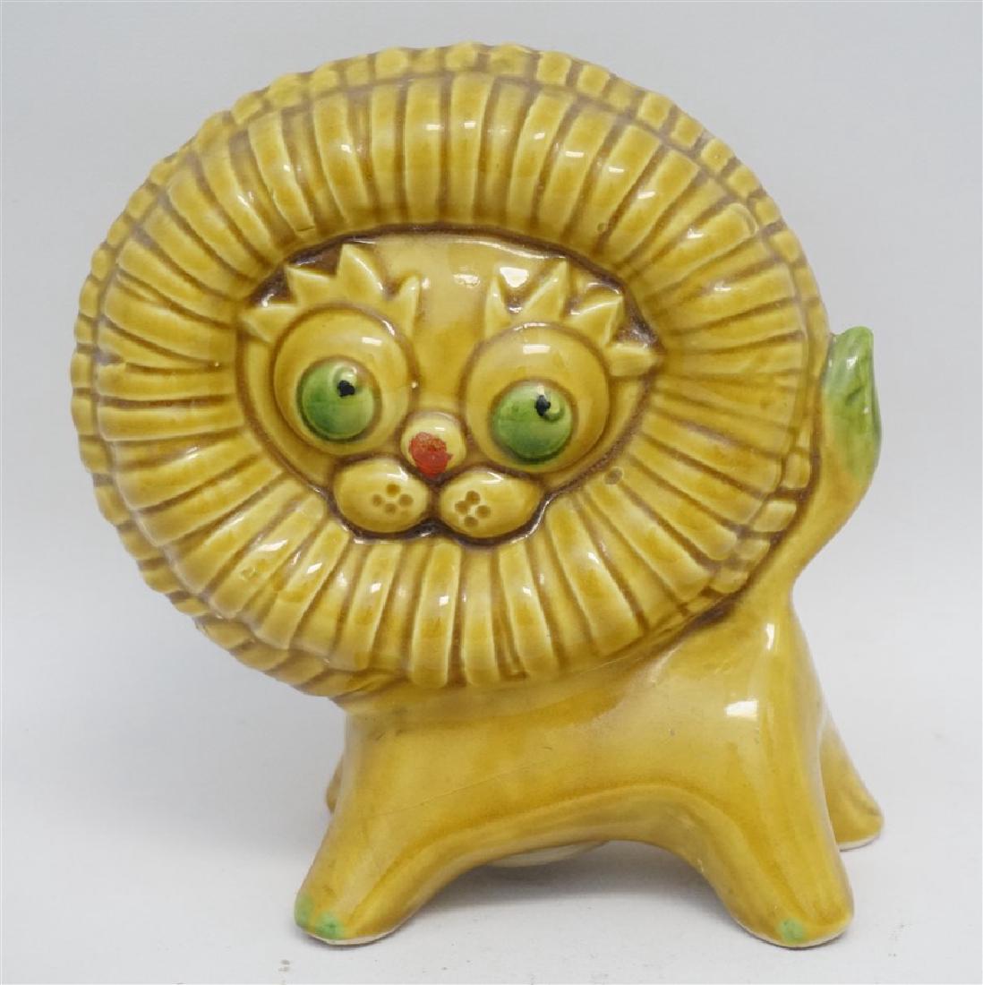 MID CENTURY ITALIAN CERAMIC LION BANK (1 of 6)