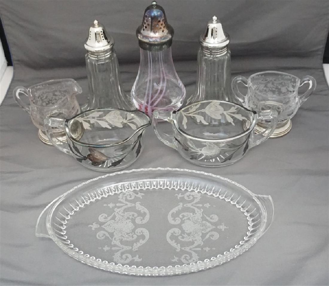 8 pc DEALER ELEGANT GLASS LOT STERLING (1 of 6)
