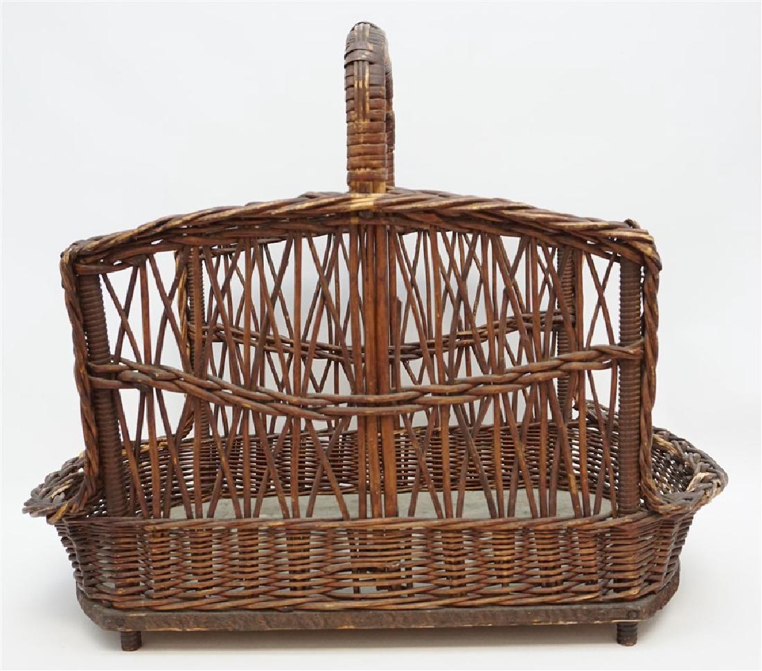 ANTIQUE FRENCH WICKER LOG BASKET (1 of 9)
