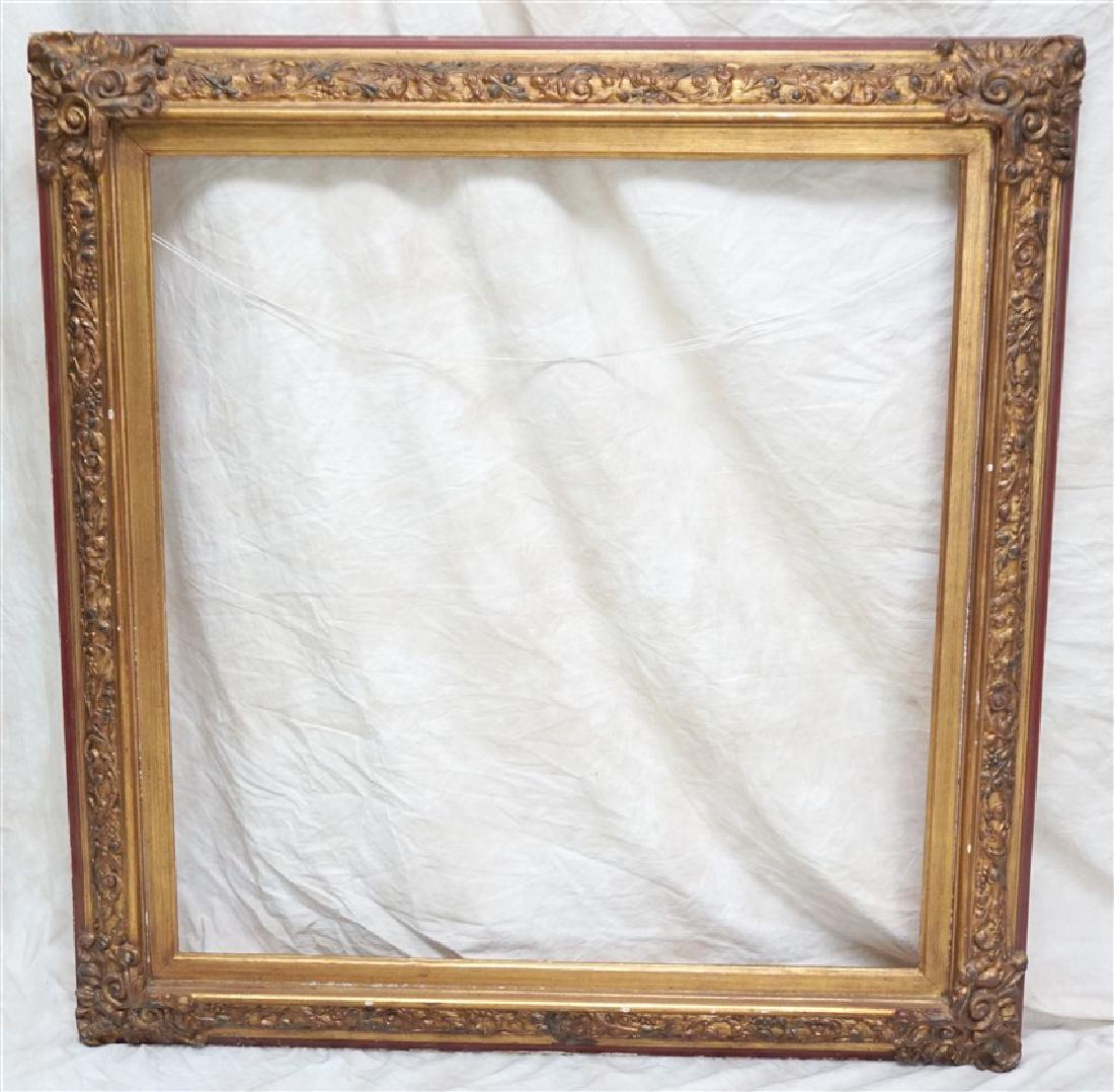 LARGE ANTIQUE GILT & GESSO WOOD FRAME