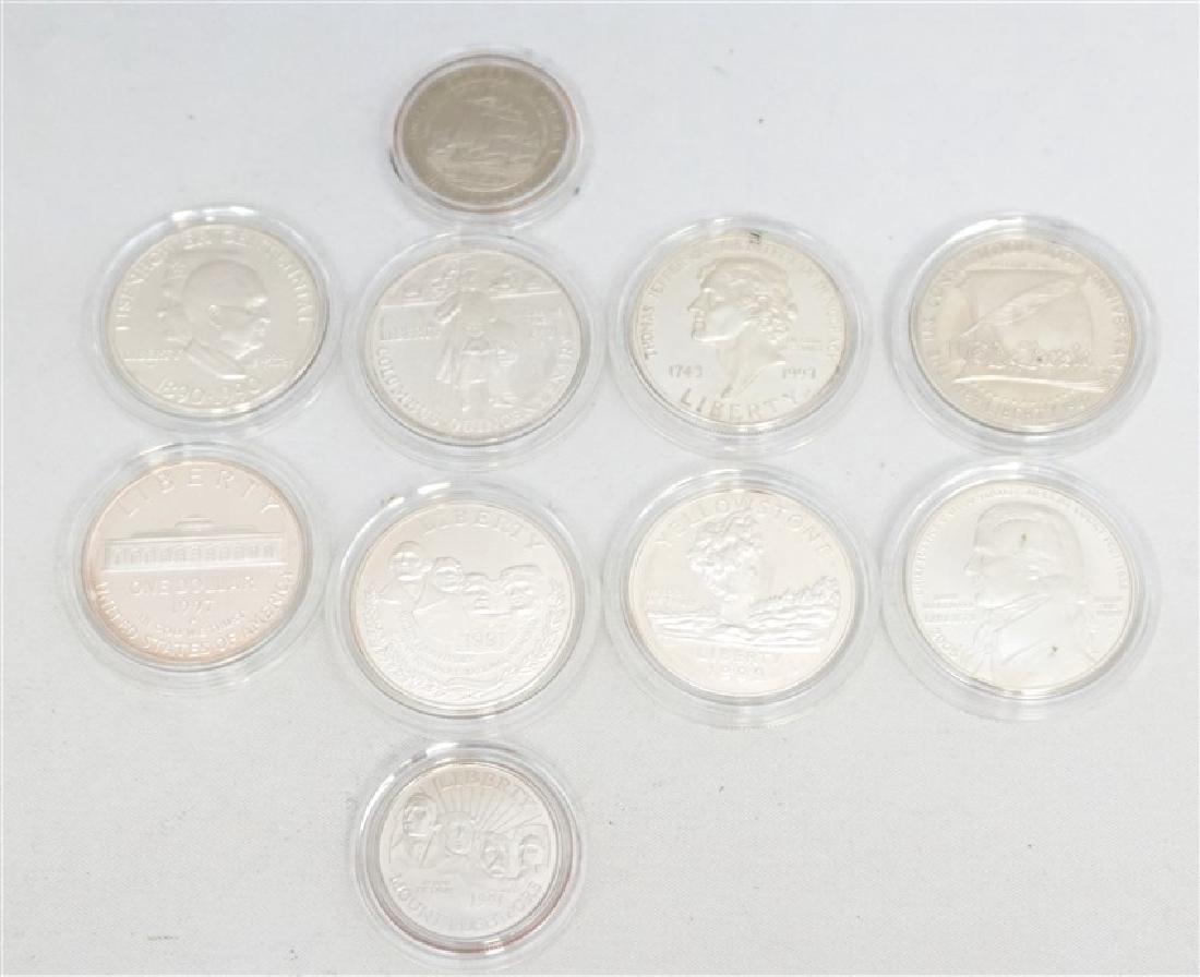 8PC US MINT COIN SETS - SILVER DOLLARS: 1- U.S. Mint 1987 United Stated Constitution Silver Dollar Proof. 2- U.S. Mint 2005 Chief Justice John Marshall Silver Dollar Uncirculated. 3- U.S. Mint 1999 Yellowstone National Park Silver Dollar Pr