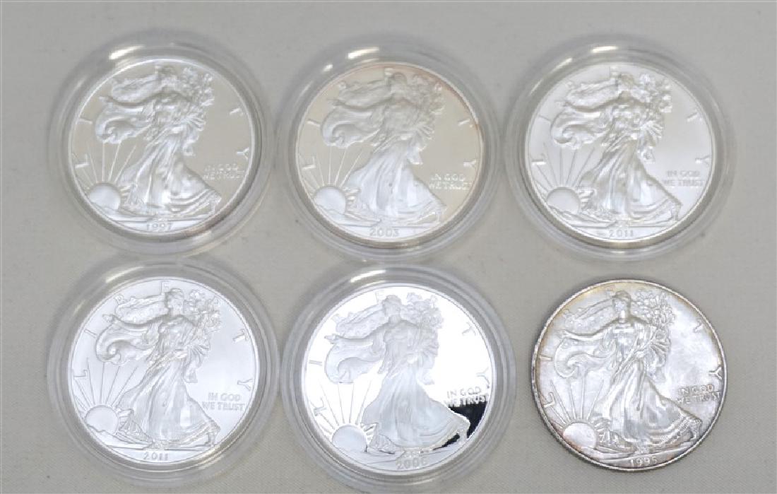 6 AMERICAN EAGLE SILVER DOLLAR PROOFS + (1 of 4)