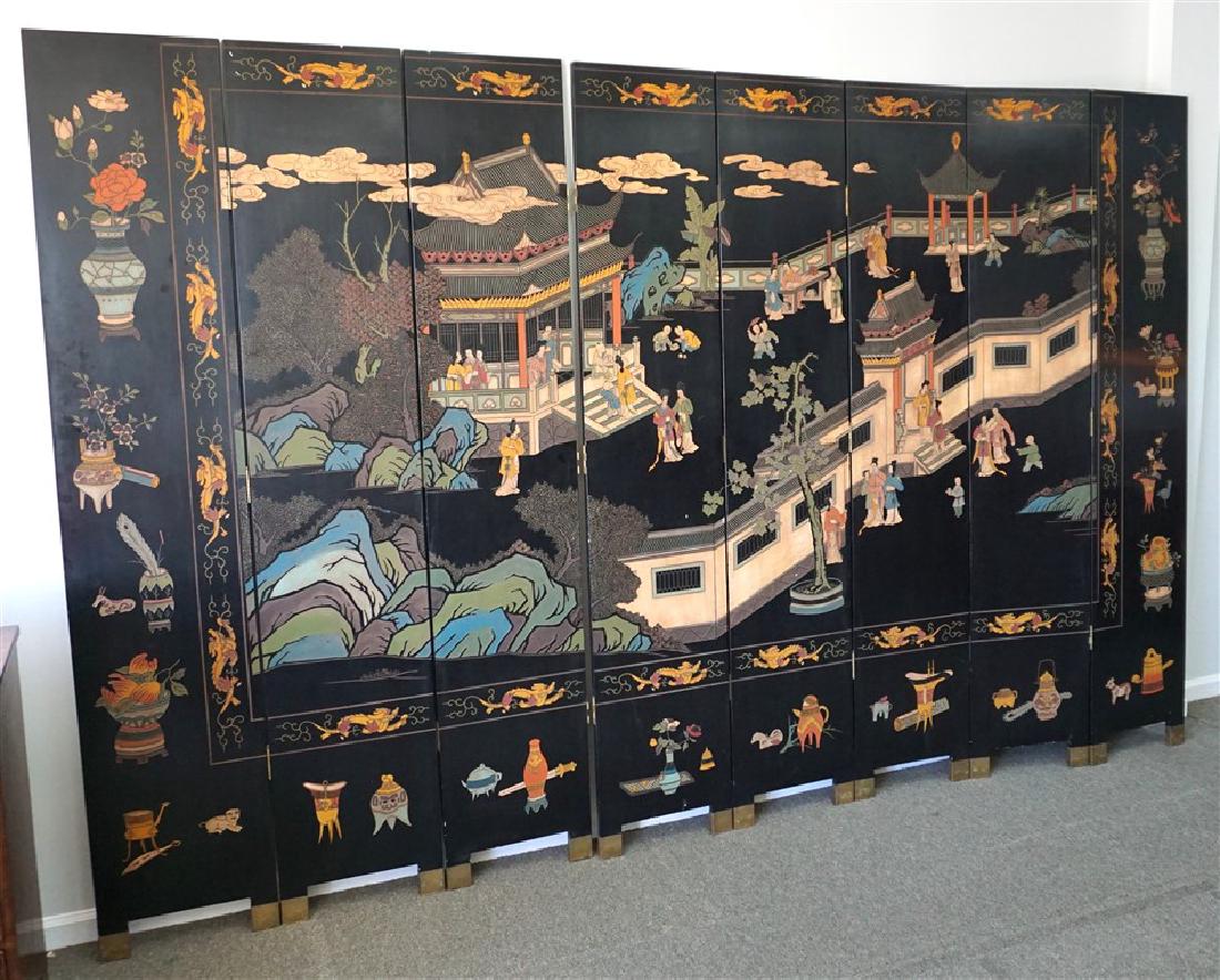 LARGE MAITLAND SMITH 8 PANEL COROMANDEL SCREEN (1 of 10)