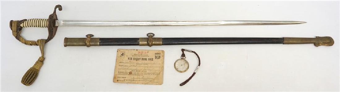 4 pc WWII USN OFFICERS SWORD - WATCH - PEARL HARBOR (1 of 16)