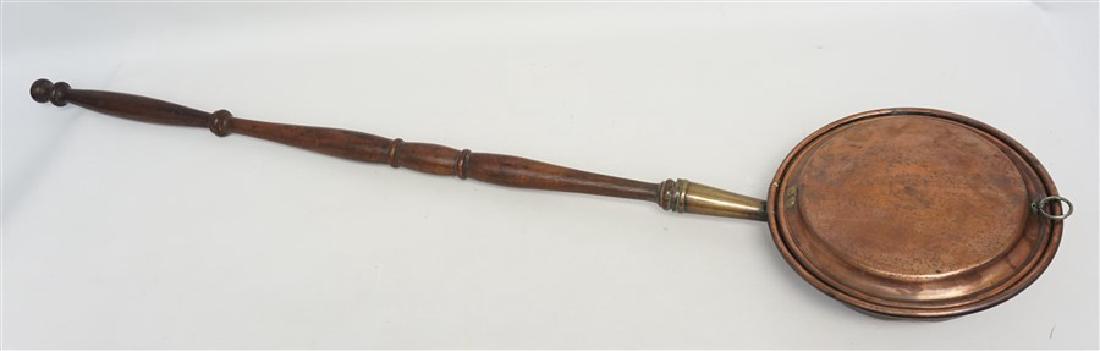 ENGLISH VICTORIAN COPPER BED WARMING PAN (1 of 10)