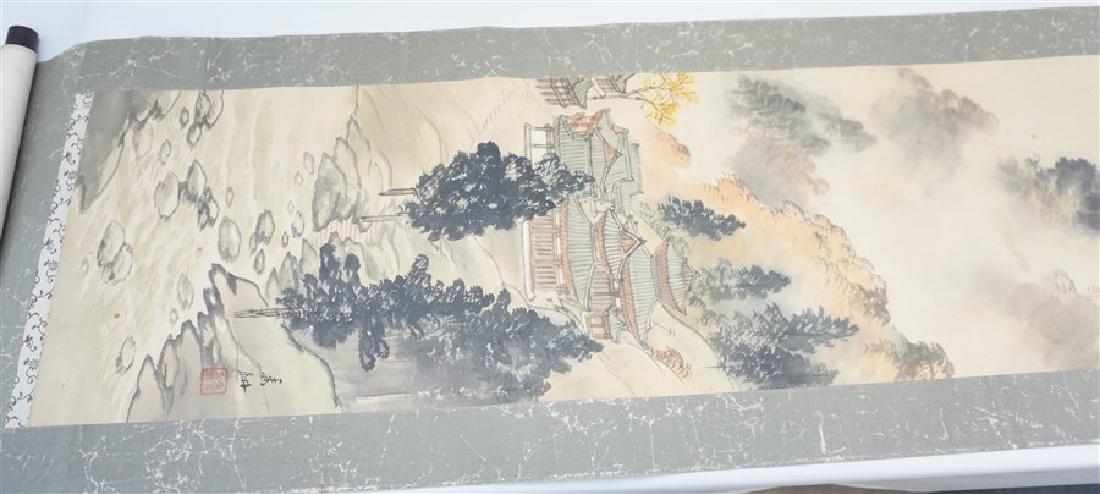 2 HAND PAINTED 6 FT CHINESE WATERCOLOR SCROLLS (1 of 8)