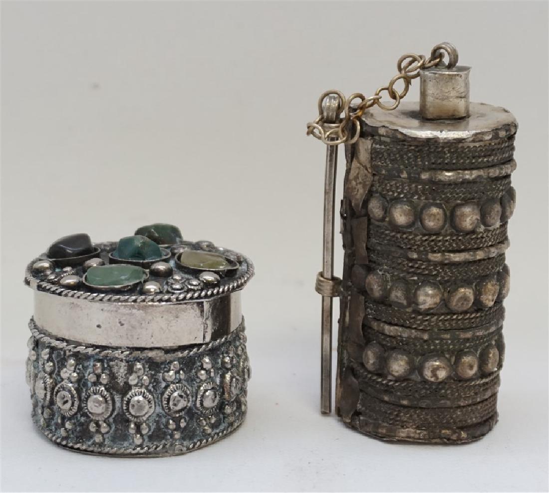 2 INDO PERSIAN SILVER BOX & PERFUME/SNUFF (1 of 8)