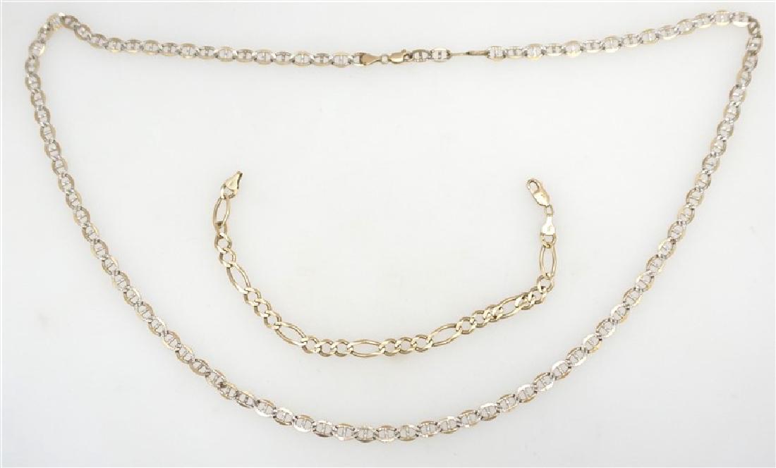 10k MARINERS MENS 34" NECKLACE & 9" BRACELET (1 of 4)