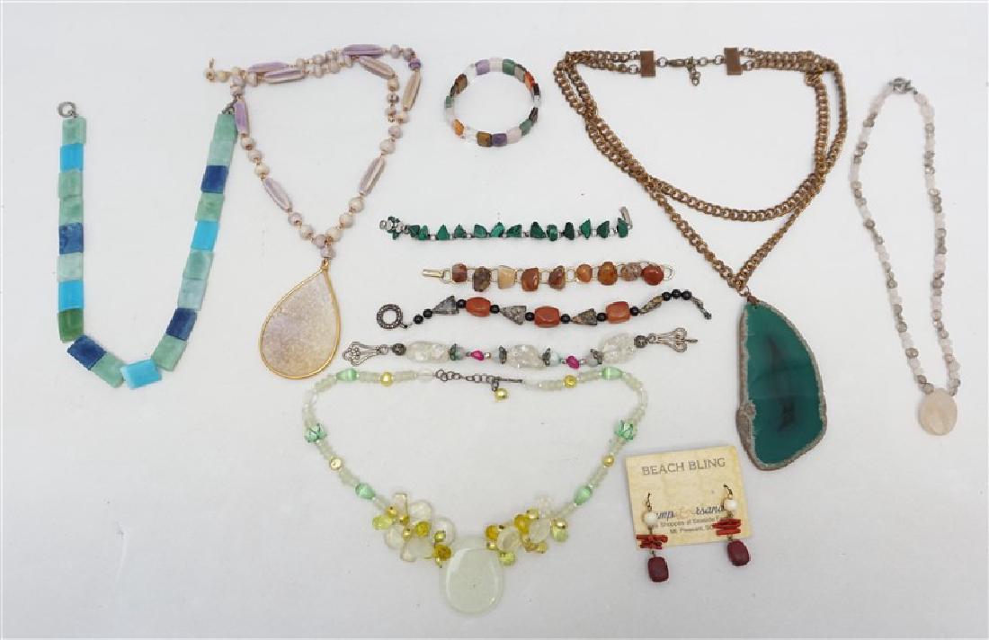 11 pc NATURAL STONE STATEMENT FASHION JEWELRY (1 of 8)
