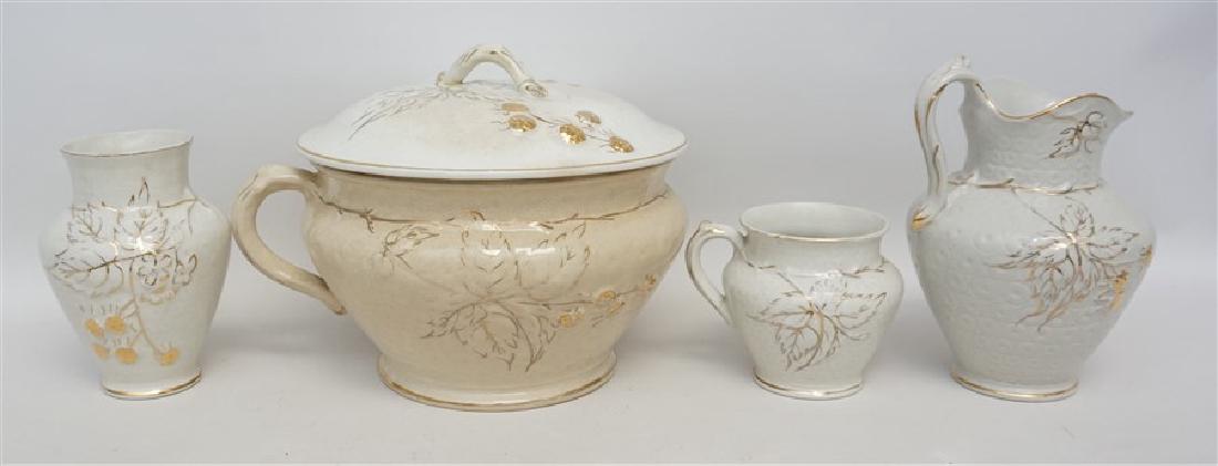 ANTIQUE SEMI VITREOUS LARGE CHAMBER POT SET (1 of 12)