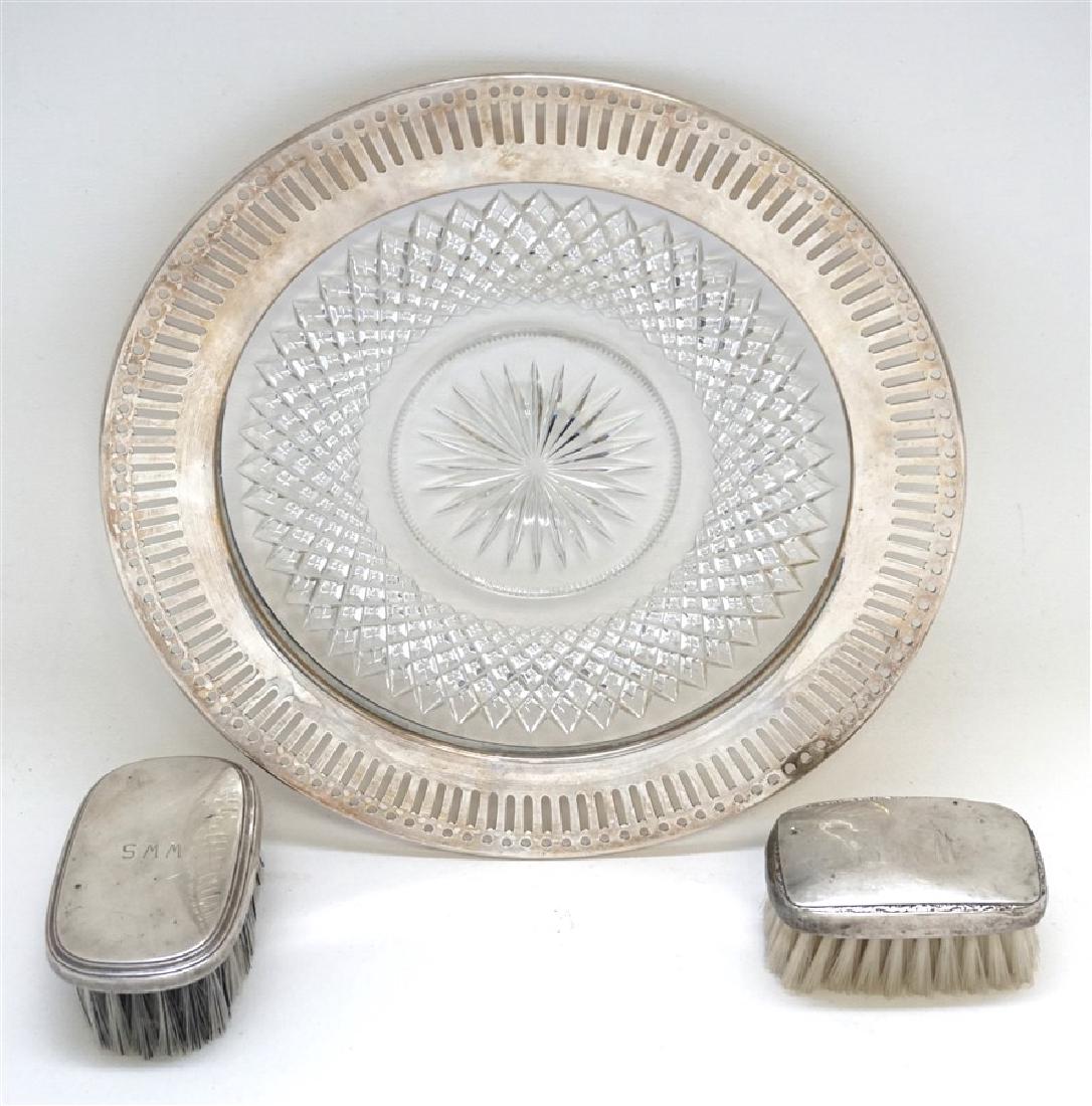 3 PC STERLING PLATE & BRUSHES (1 of 8)