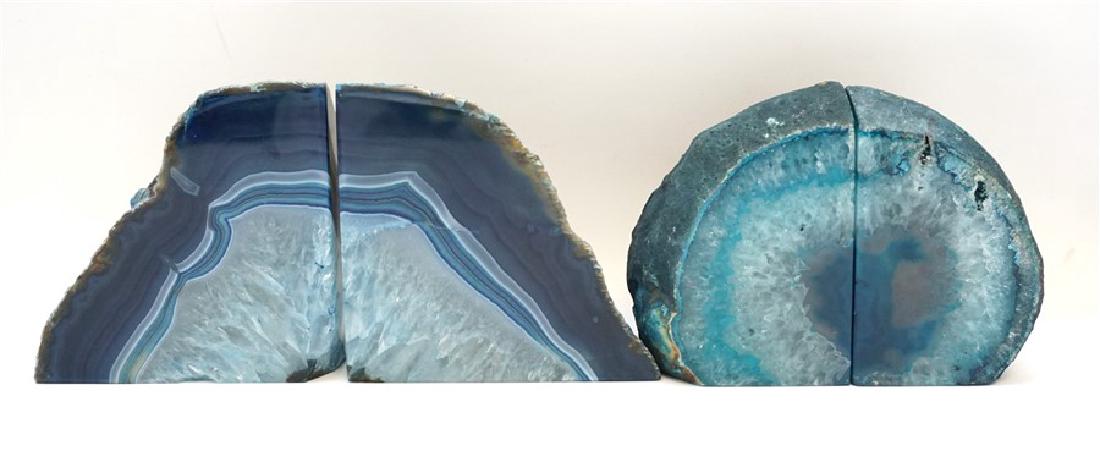 TWO SETS AGATE GEODE BOOKENDS (1 of 6)