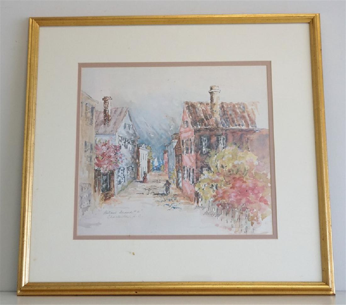 BELOW BROAD CHARLESTON COLEEN STOIOFF: Watercolor Print title "Below Broad #2" by Coleen Cooper Stoioff (1926-1993) of Summerville SC. Signed and titled in pencil by the artist. Born in Paul Creek, NC, Mrs. Stoioff attended the University