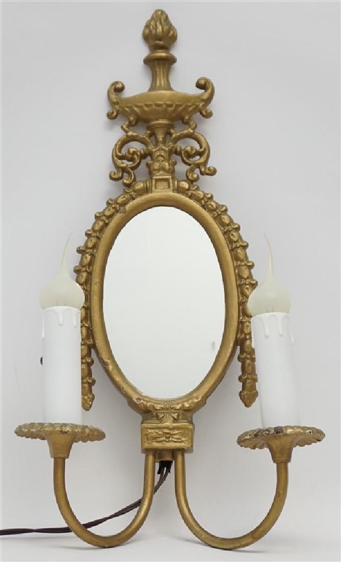 HOLLYWOOD REGENCY MIRRORED WALL SCONCE (1 of 7)