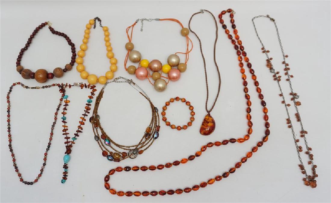 10 pc AMBER & BUTTERSCOTCH COSTUME JEWELRY (1 of 7)