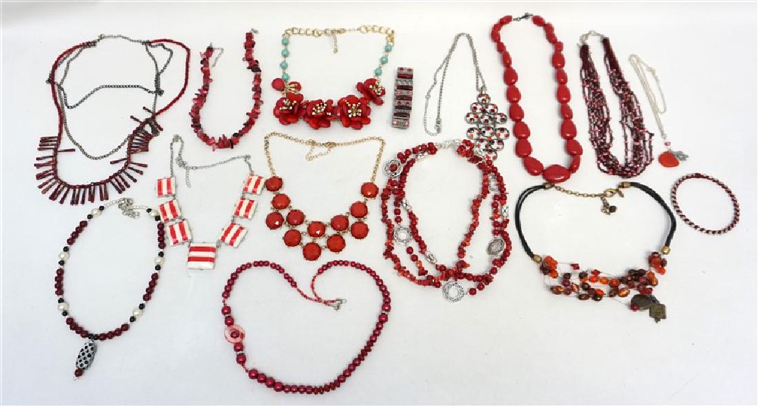 15 pc RED VINTAGE & FASHION COSTUME JEWELRY (1 of 6)