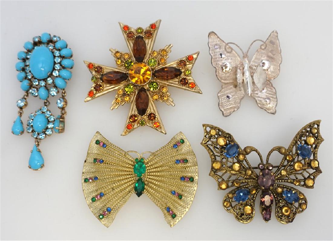 5 VINTAGE LARGE BROOCHES BUTTERFLIES + (1 of 7)