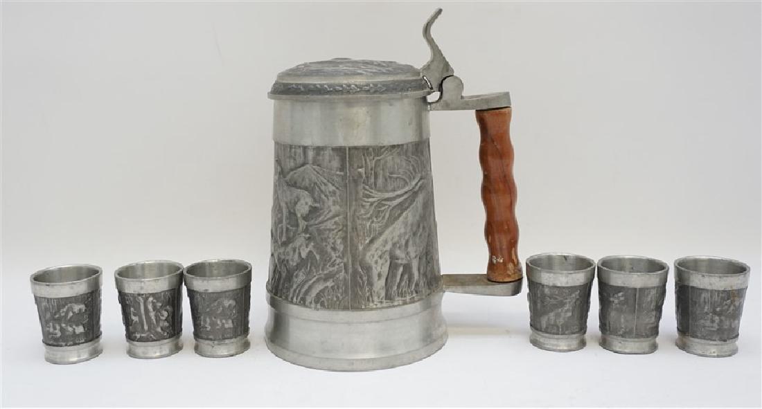 7 PC GERMAN PEWTER ORNATE HUNTING FEIN ZINN (1 of 11)