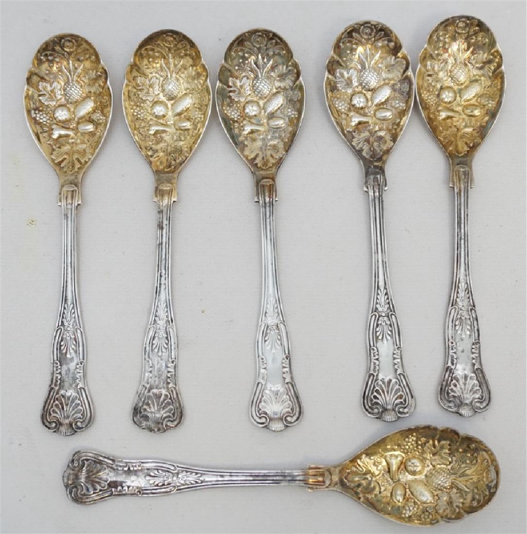 6 KINGS PATTERN BERRY SPOONS SHEFFIELD (1 of 5)