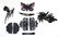 6 PC ENGLISH VICTORIAN JET JEWELRY