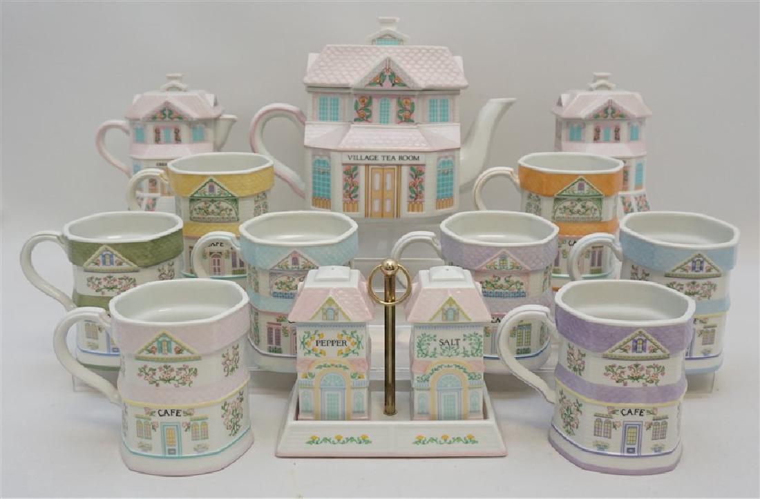 14 pc LENOX PORCELAIN VILLAGE TEA SET (1 of 10)