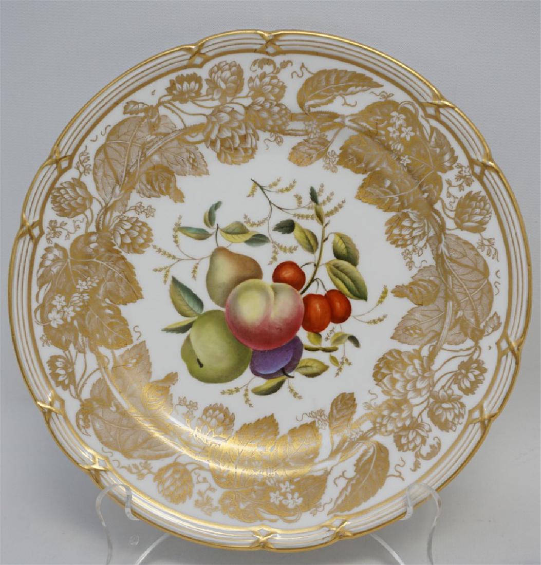 12 HAND PAINTED SPODE BONE CHINA LUNCHEON PLATES Y7050: 12 Spode Bone China Luncheon Plates in the very hard to find Y7050 Pattern. The set is in excellent condition with no marks or scratches. The pattern features Gold Clover & Leaves Transfer Borders wit