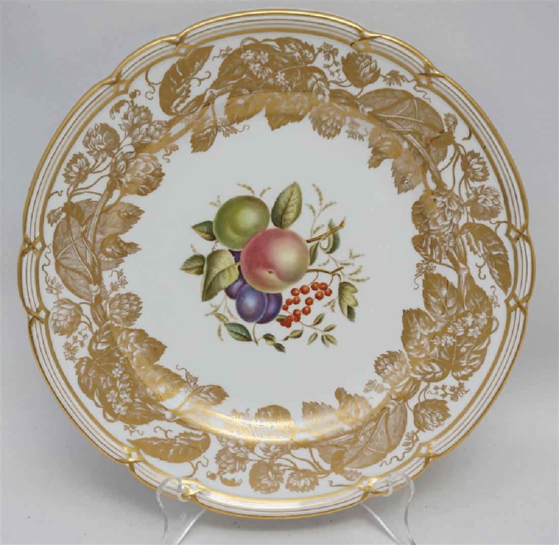 14 HAND PAINTED SPODE BONE CHINA DINNER PLATES Y7050: 14 Spode Bone China Dinner Plates in the very hard to find Y7050 Pattern. The set is in excellent condition with no marks or scratches. The pattern features Gold Clover & Leaves Transfer Borders with 