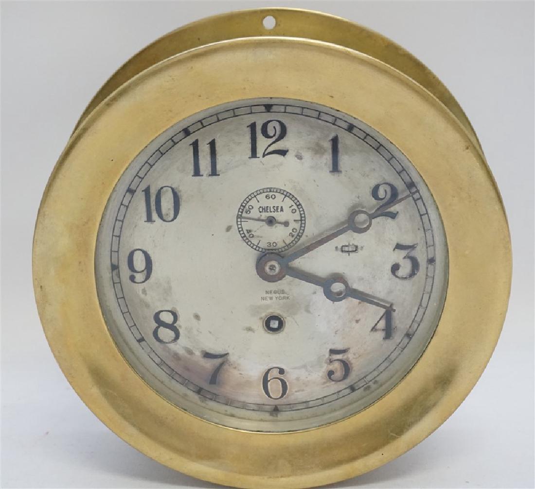 CHELSEA BRASS BULKHEAD SHIPS CLOCK (1 of 11)