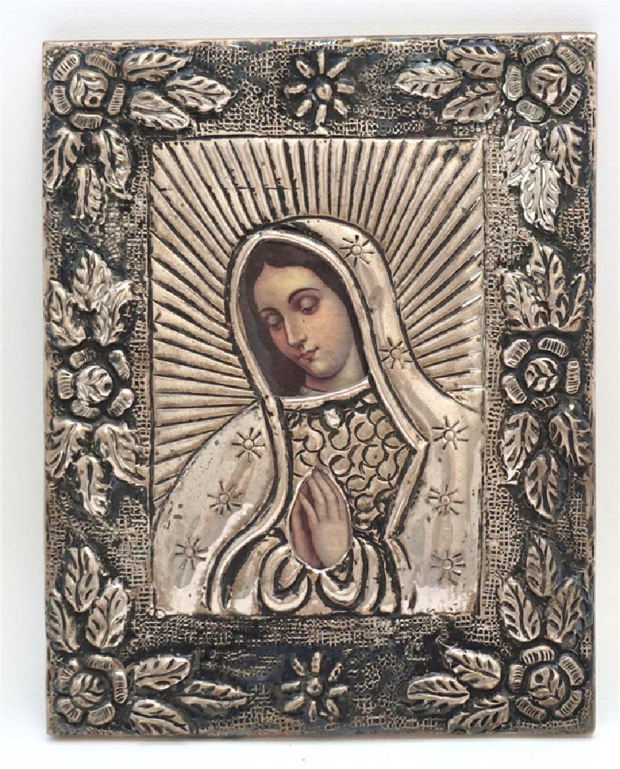 VINTAGE STERLING SILVER MARY ICON (1 of 6)