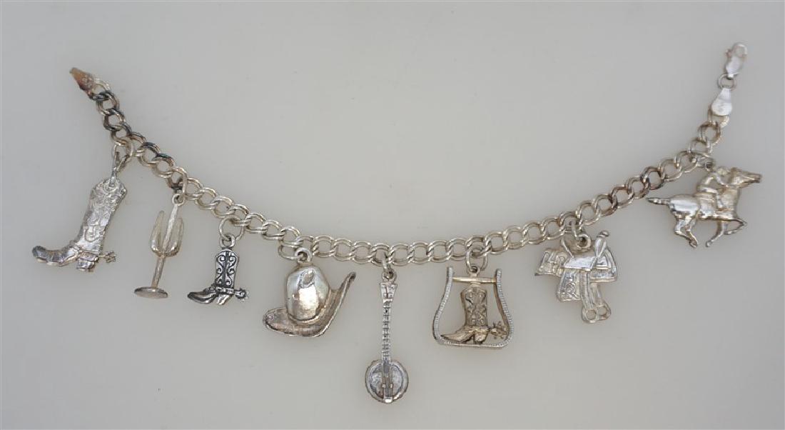 WESTERN STERLING SILVER CHARM BRACELET (1 of 5)