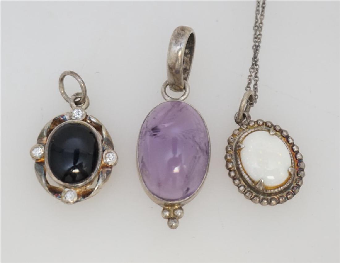 4 PC STERLING OPAL - AMETHYST - ONYX (1 of 5)