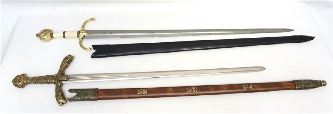 2PC SWORDS WHITE HANDLE SWORD & RICHARD LIONHEART SWORD (1 of 7)