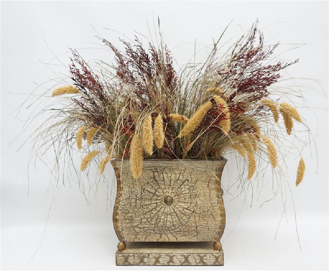 PAINTED DISTRESSED METAL GARDEN PLANTER (1 of 6)