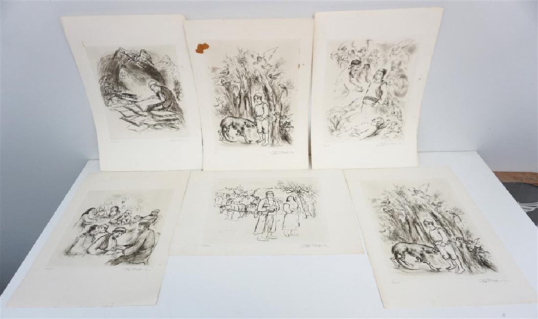6 UNFRAMED IRA MOSKOWITZ SIGNED ETCHINGS (1 of 8)