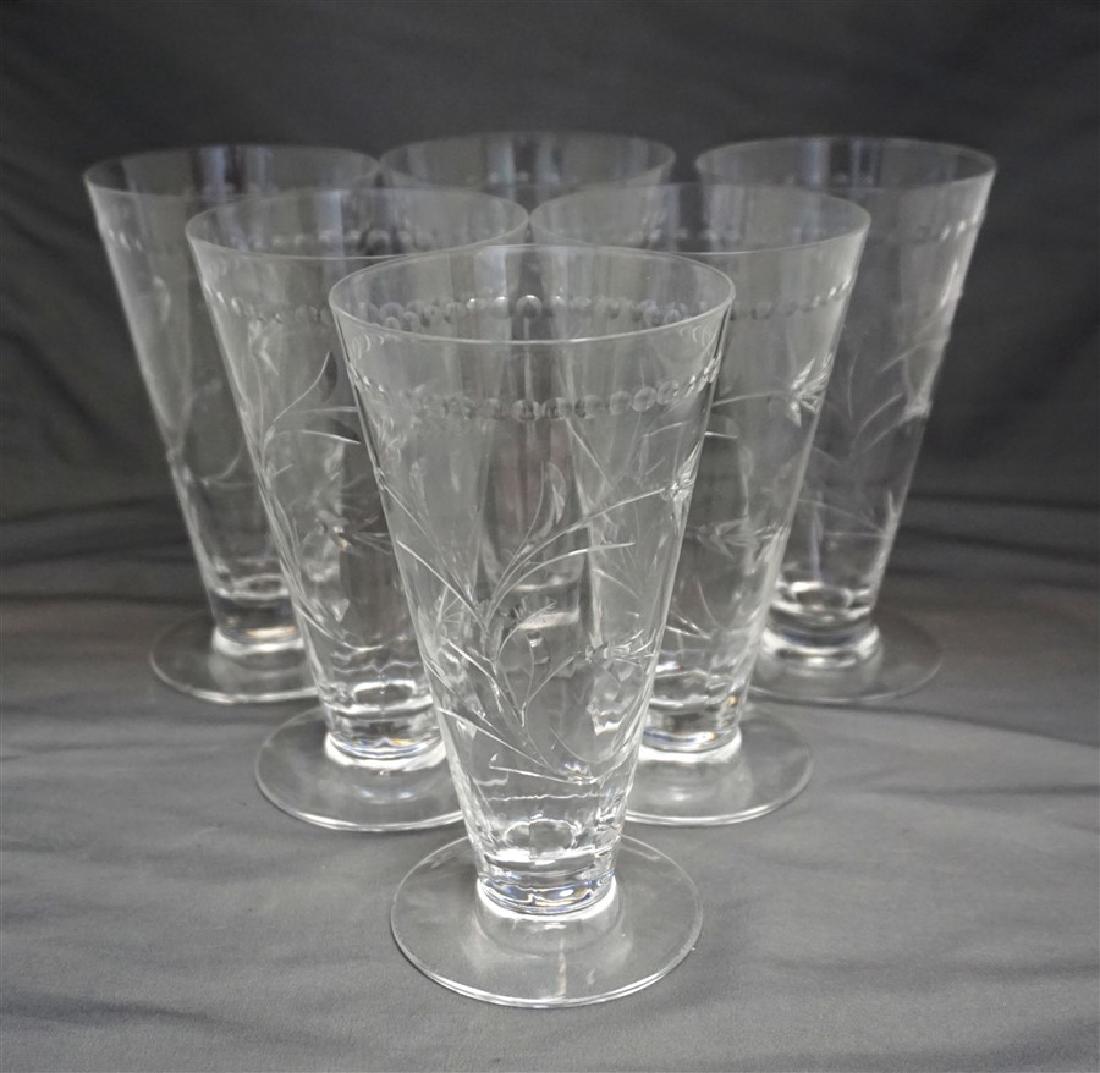 6 HAWKES LEONA CUT CRYSTAL WATER GOBLETS (1 of 6)