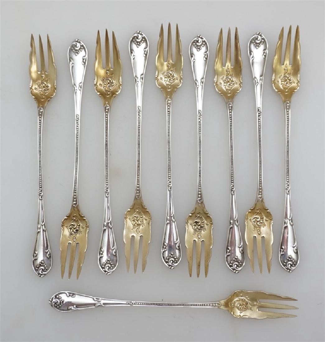 10 STERLING SILVER 1895 OYSTER FORKS (1 of 9)