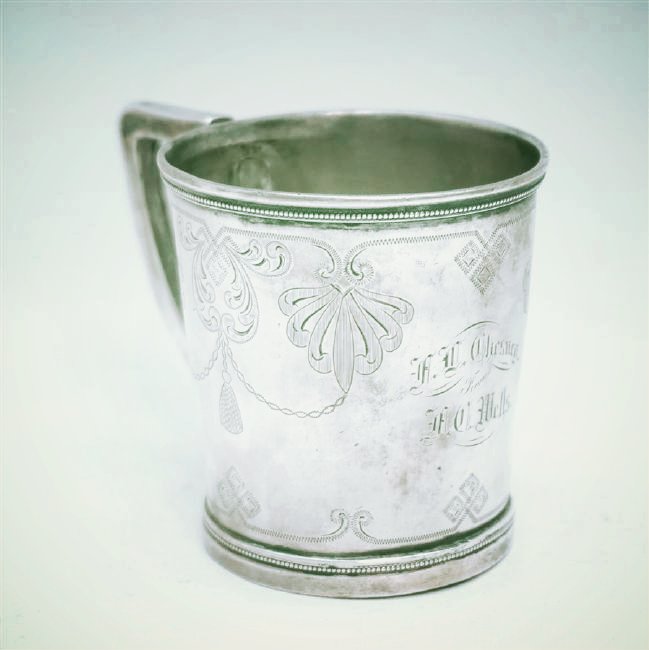 ANTIQUE CHARLESTON SC COIN SILVER CUP (1 of 8)