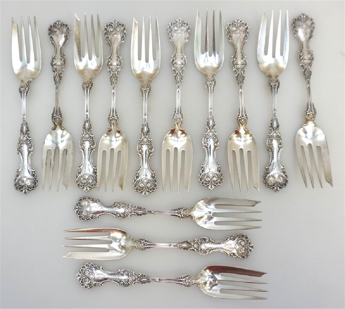 13 WHITING STERLING SILVER POMPADOUR FORKS (1 of 7)