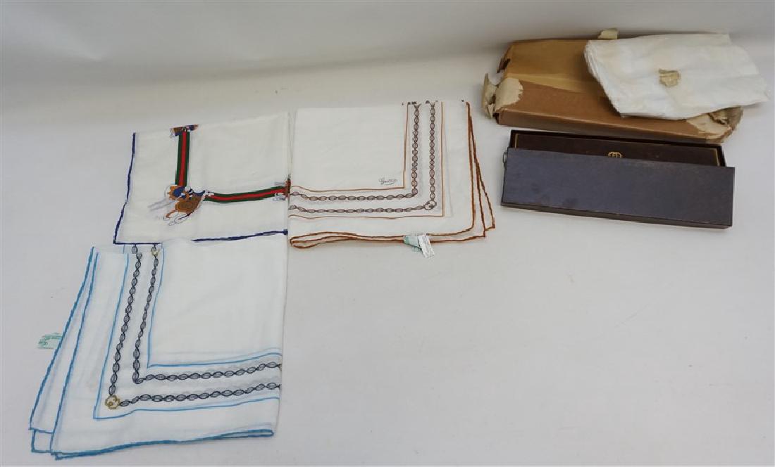 3 VINTAGE GUCCI SCARVES / POCKET SQUARES (1 of 5)