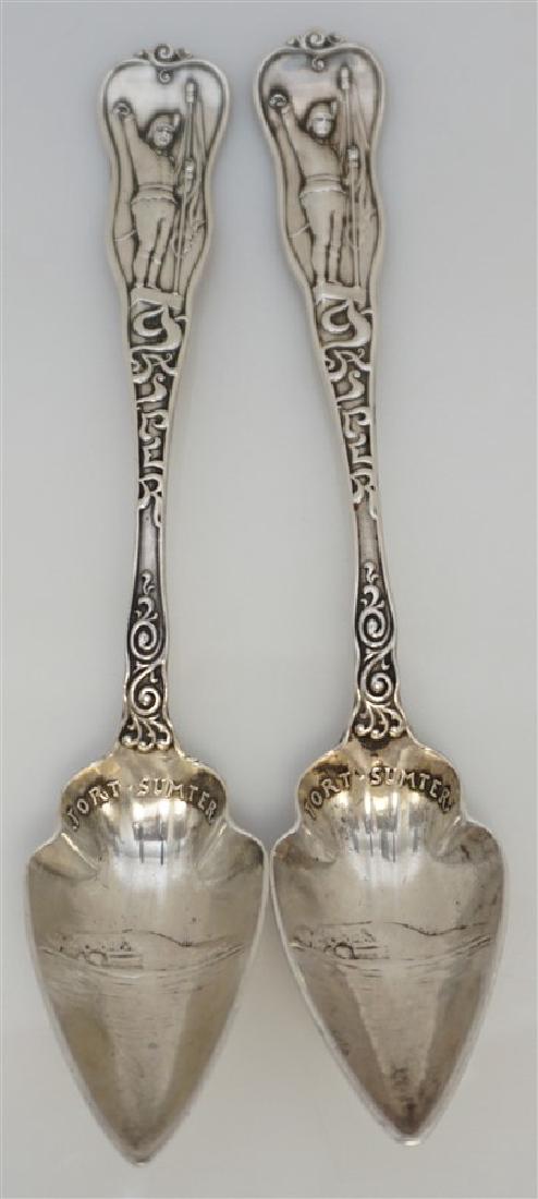 2 19th c STERLING SILVER CHARLESTON CITRUS SPOONS (1 of 8)