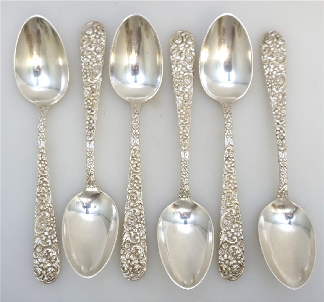 6 STERLING BALTIMORE REPOUSSE SOUP SPOONS (1 of 9)