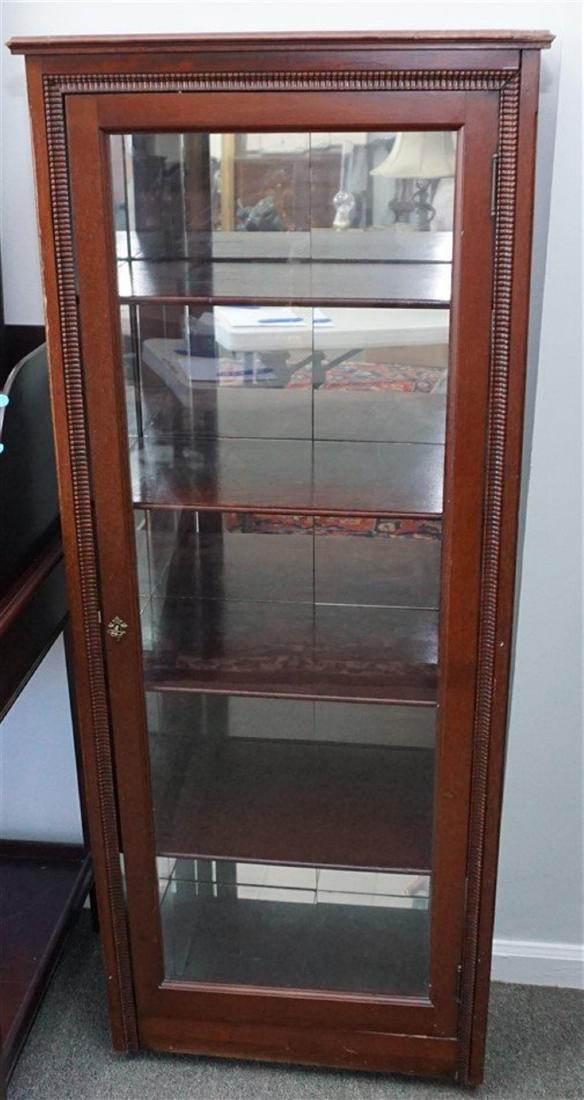 MAHOGANY DISPLAY CABINET MIRROR (1 of 7)