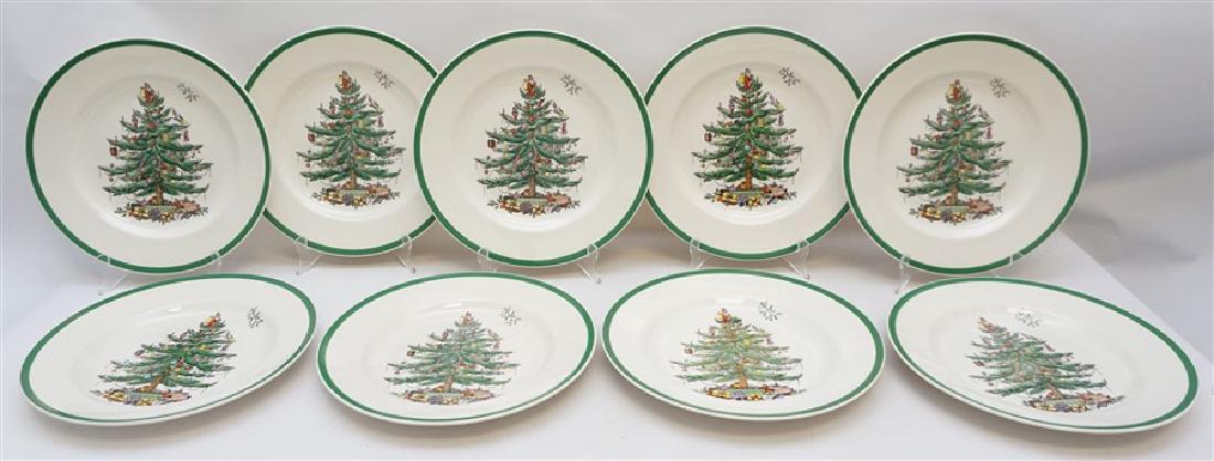 9PC SPODE CHRISTMAS TREE PLATES (1 of 7)
