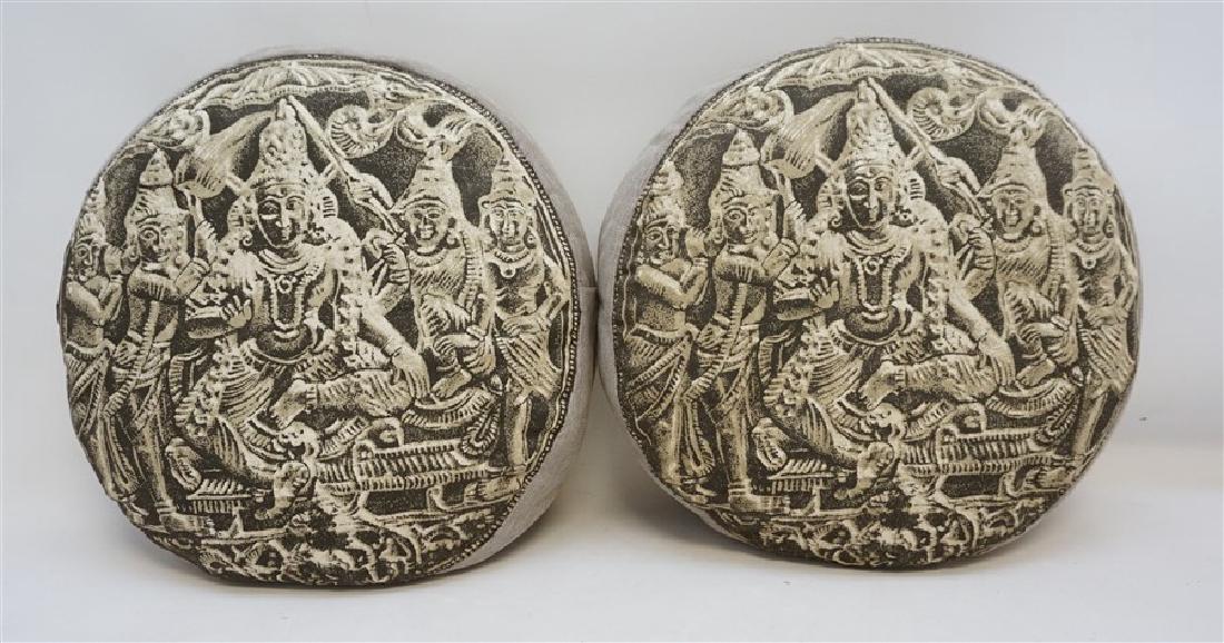 2 BUDDHA BLOCK PRINT INDIA DECORATIVE PILLOWS (1 of 6)